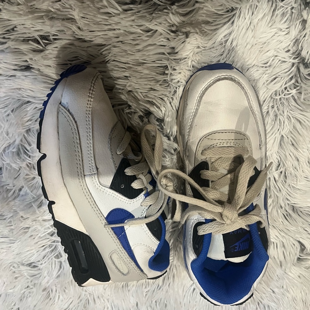 Nike White and Blue Sneakers Classic Design